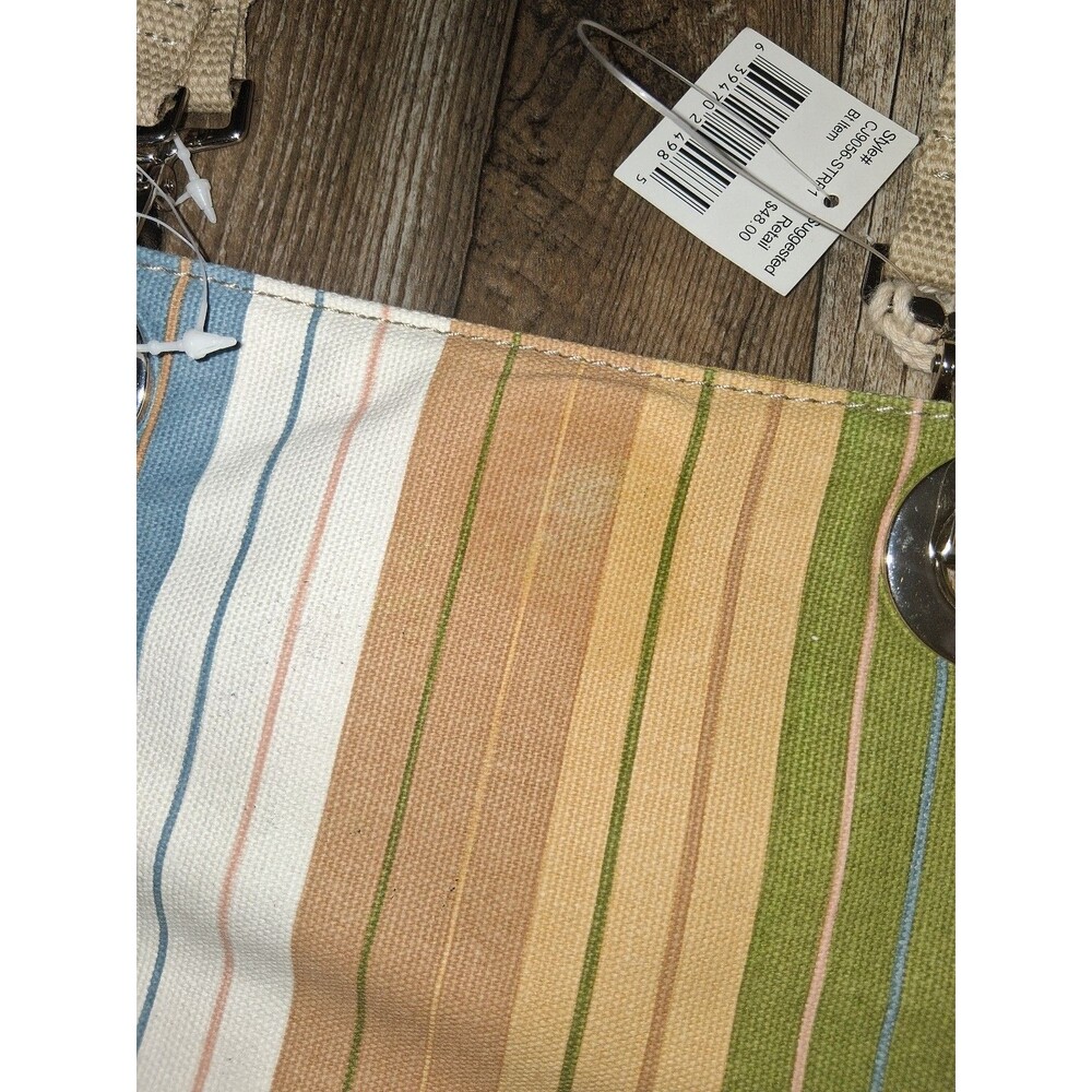 NEW! Carribean Joe Multicolor Striped Canvas Bag - Picture 3 of 12